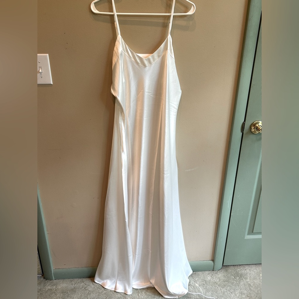 White Satin Slip Dress